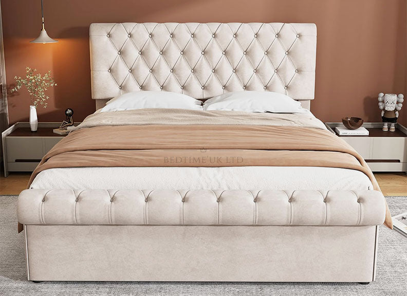 Luxurious Heming Sleigh Bed