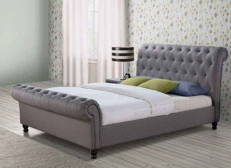 Classy Sapphire Sleigh Bed