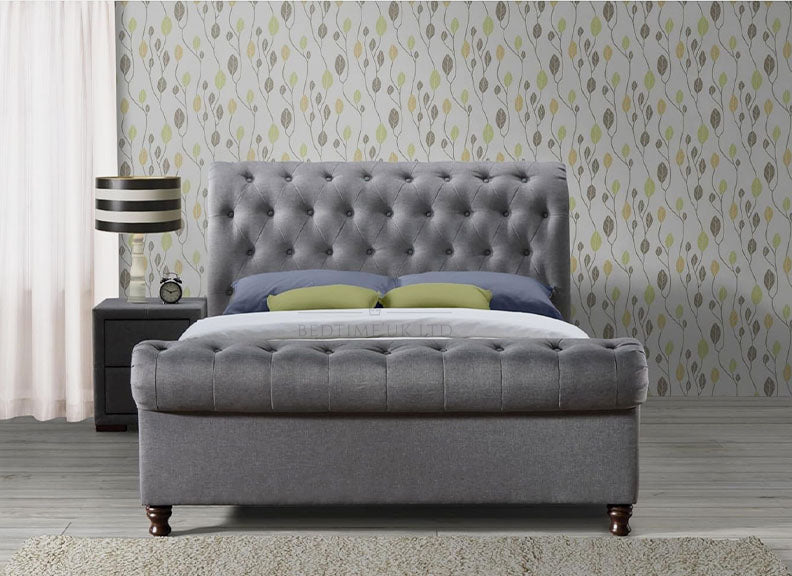 Classy Sapphire Sleigh Bed