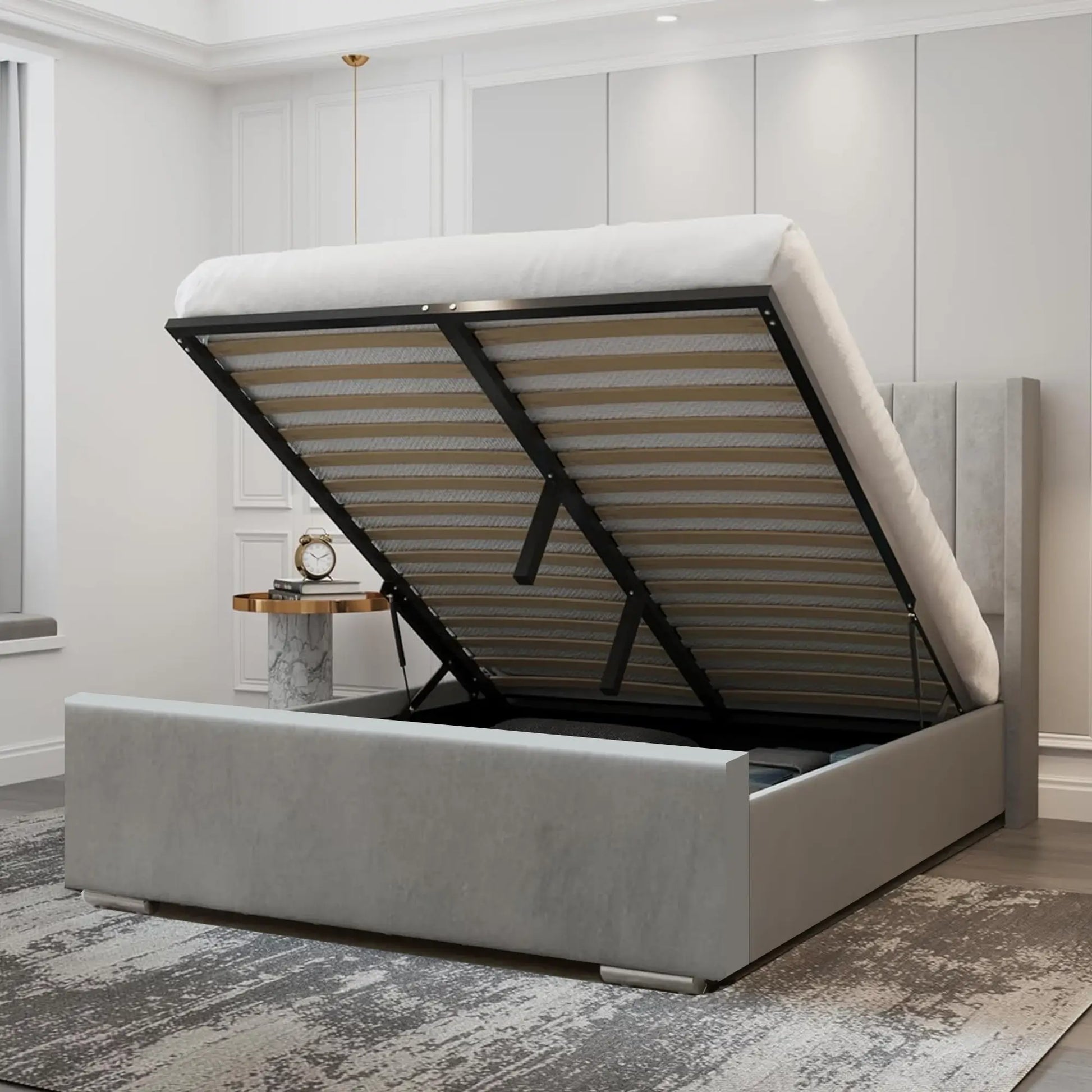 cheap-glory-bedframe-with-storage-mattress-3ftsingle-4ftsmalldouble-4ft6double-5ftking-6ftsuperking-Upholstered-cream-grey-white-black