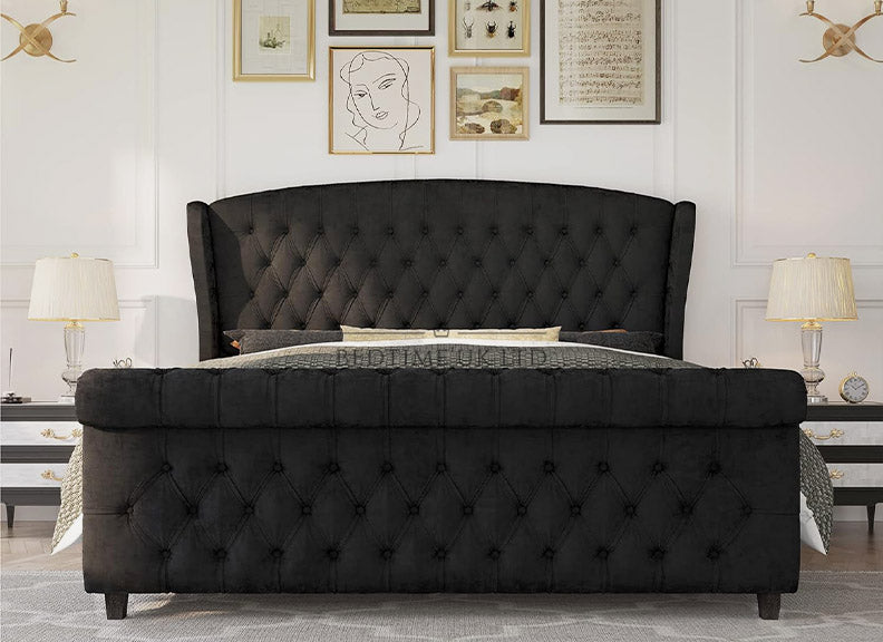 Classic Mary Gold Sleigh Bed