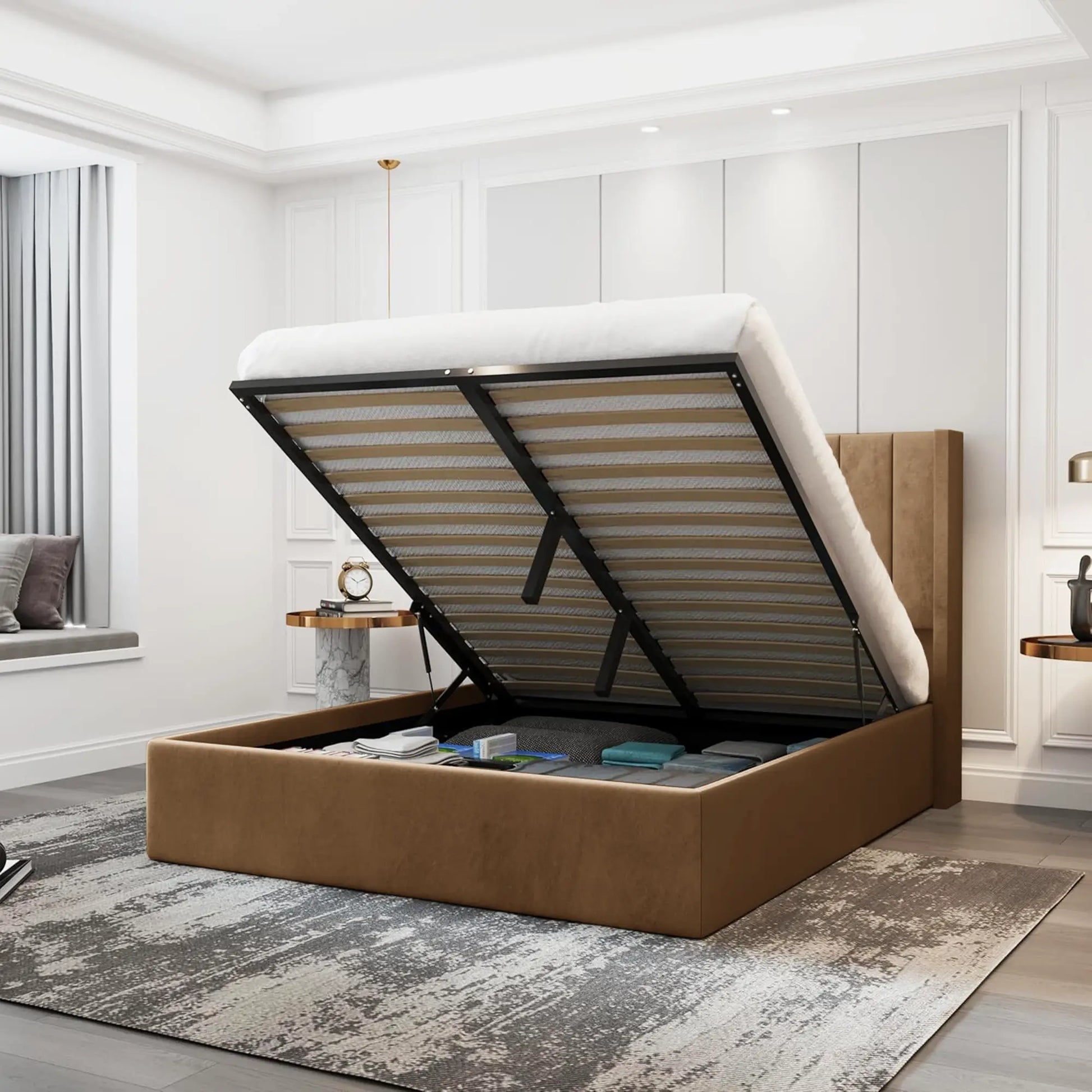 Uholstered-cheap-Indigo-bedframe-with-storage-mattress-3ftsingle-4ftsmalldouble-4ft6double-5ftking-6ftsuperking-Grey-Cream-silver-black