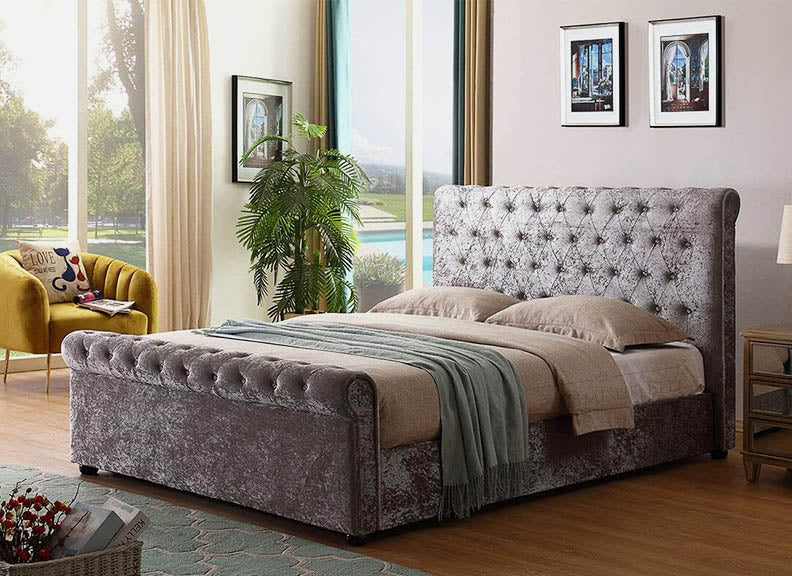 Elegant Swan Sleigh Bed