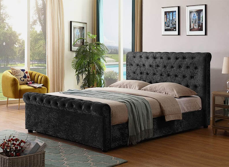 Elegant Swan Sleigh Bed