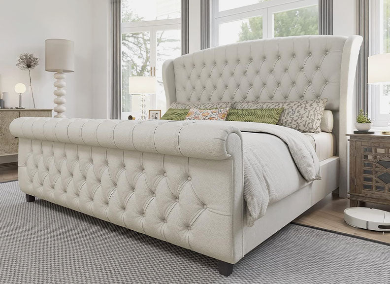 Classic Mary Gold Sleigh Bed