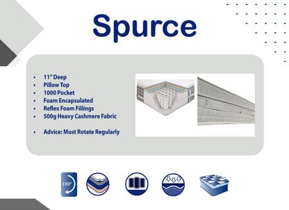 Spruce 1000 pocket Pillow Top Mattress